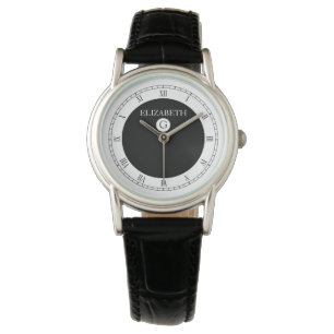 Solid Elegant Black and White Watch