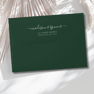 Solid Emerald Green Wedding 5x7 Envelope