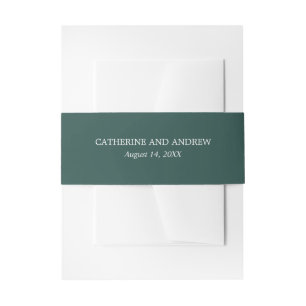 Solid Emerald Green Wedding Invitation Belly Band