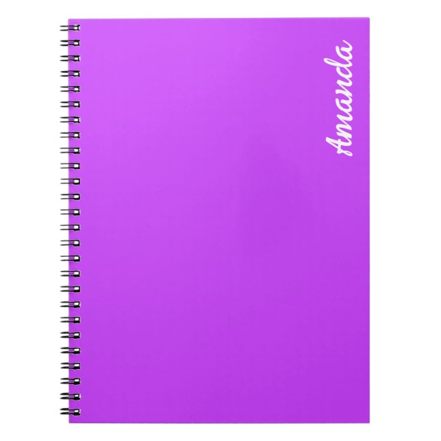solid fluorescent bright neon purple  notebook (Front)