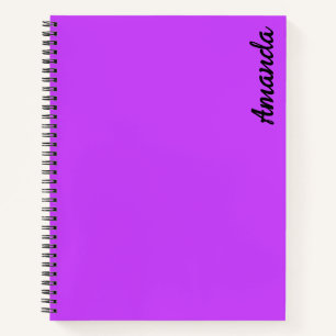 solid fluorescent bright neon purple  notebook
