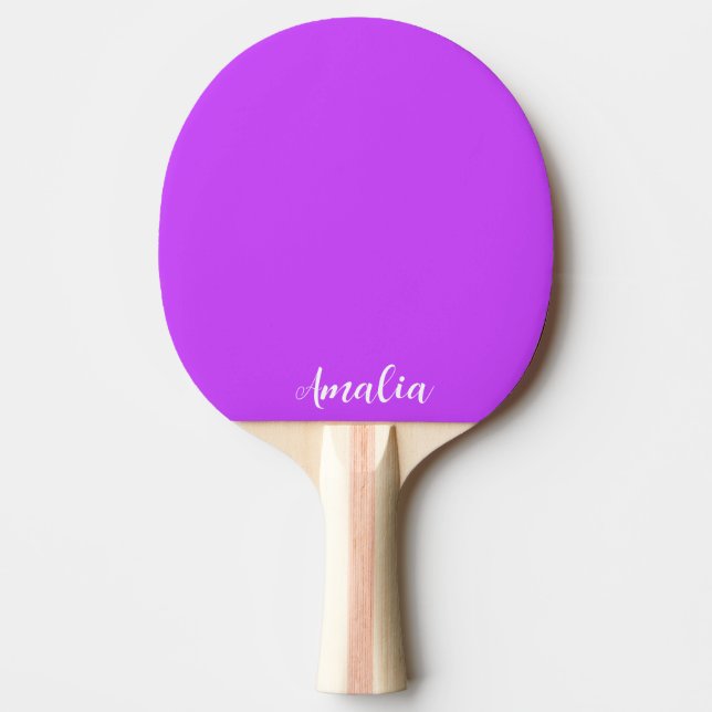 solid fluorescent bright neon purple   ping pong paddle (Front)