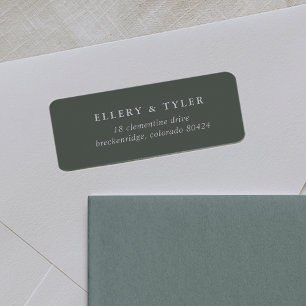 Solid Forest Green and White Return Address