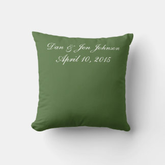 Solid Forest Green Custom Name Throw Pillow