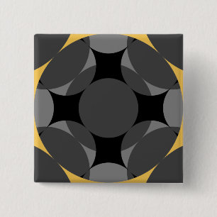 Solid Four Star Circle Cross by Kenneth Yoncich 15 Cm Square Badge