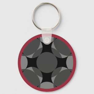 Solid Four Star Circle Cross by Kenneth Yoncich Key Ring