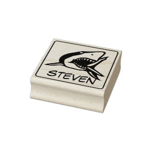 Solid Frame & image - SHARK + ideas Rubber Stamp