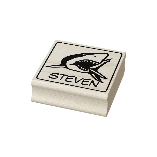 Solid Frame & image - SHARK + ideas Rubber Stamp (Stamp)