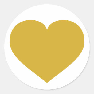 Solid gold heart classic round sticker