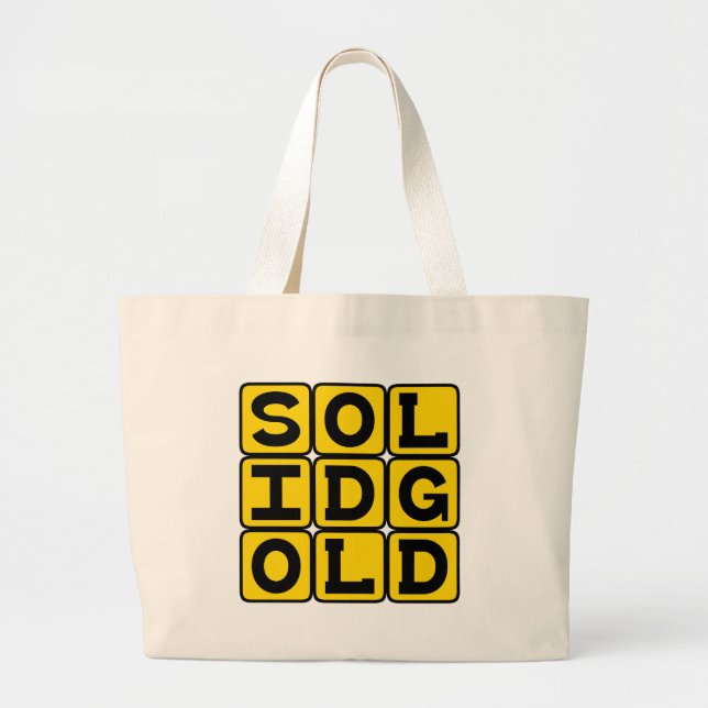 Solid Gold, Internet Meme Large Tote Bag (Front)