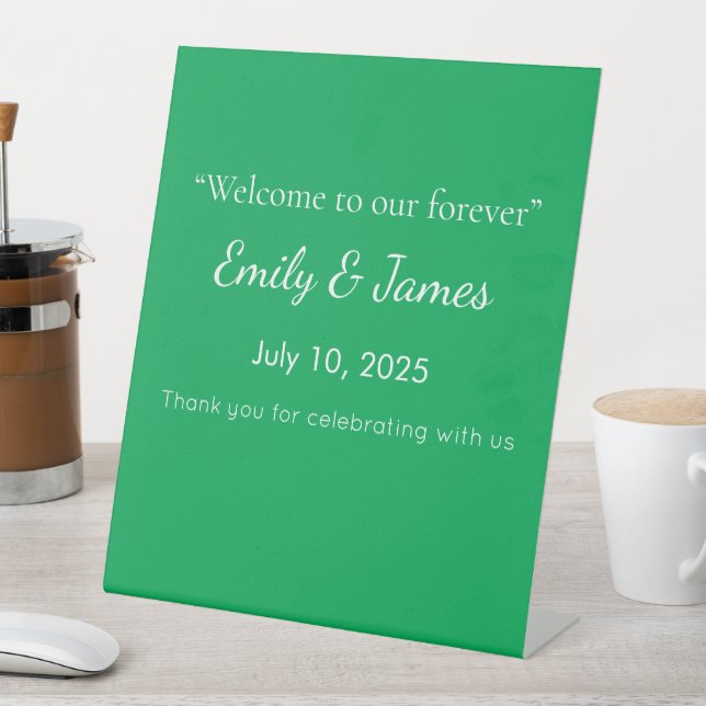 Solid Green Background  Pedestal Sign (In SItu)