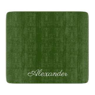 Solid Green background  White Script   Cutting Board