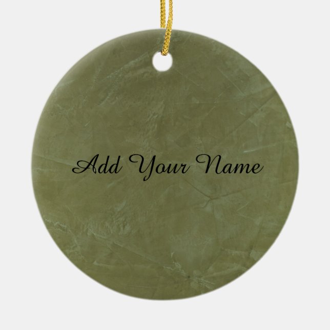 Solid Green Ceramic Tree Decoration (Front)