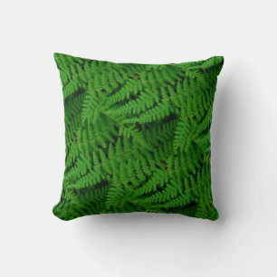 solid  green fern pattern abstract plain green bk cushion