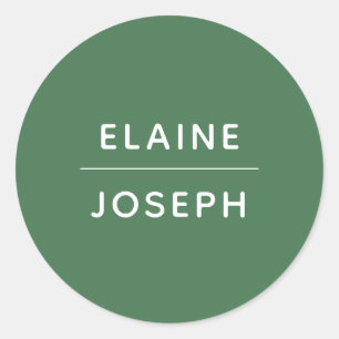 Solid Green Wedding Classic Round Sticker