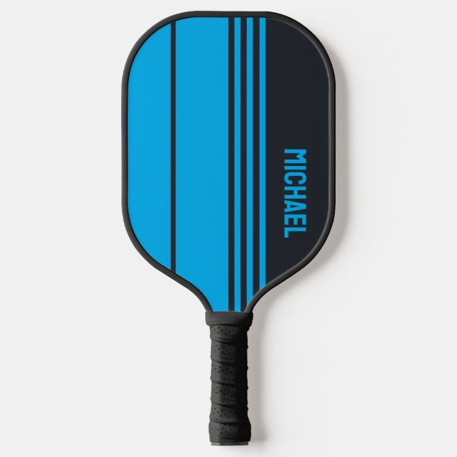 Solid Grey and Blue Customisable Pickleball Paddle (Front)