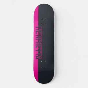 Solid Grey and Pink Customisable Skateboard