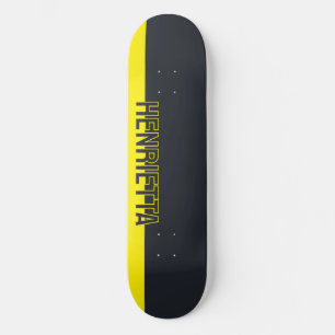 Solid Grey and Yellow Customisable Skateboard