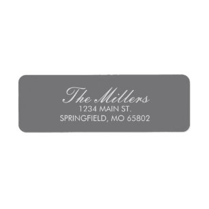 Solid Grey Return Address Labels