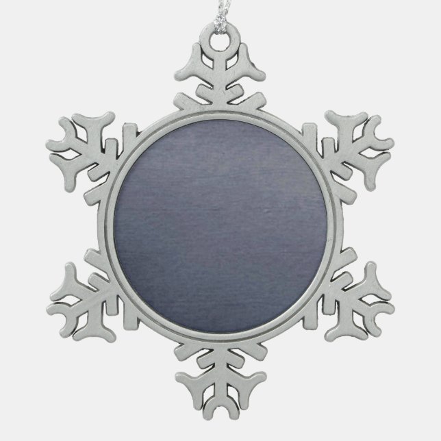 Solid Grey Snowflake Pewter Christmas Ornament (Front)