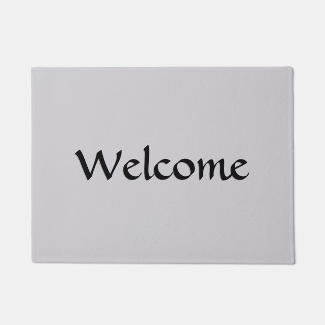 Solid Grey Welcome Doormat (Front)