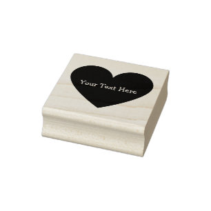 Solid Heart Customisable Rubber Art Stamp