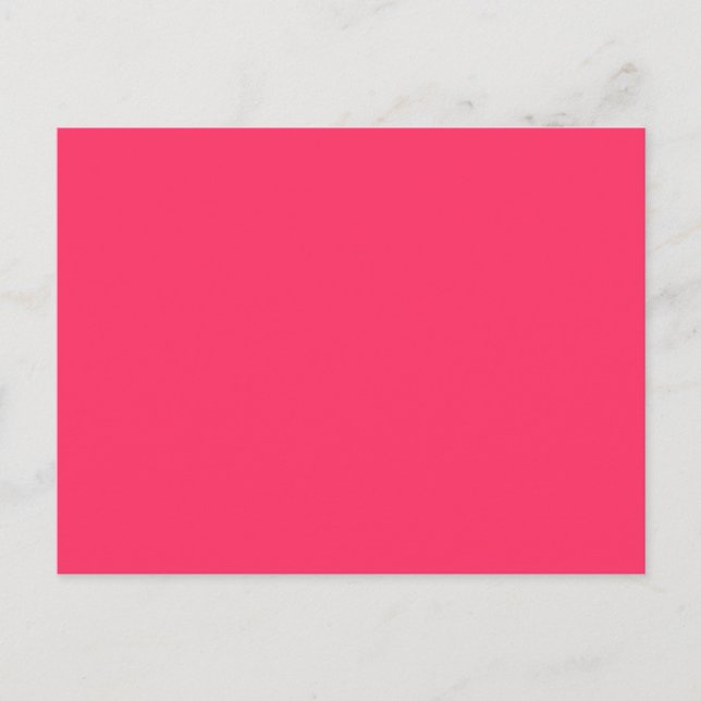 Solid Hot Pink Background Colour FF3366 Background Postcard (Front)