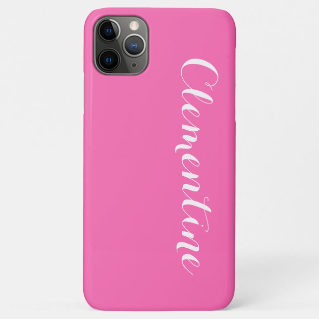 Solid Hot Pink Background, Name Monogram Case-Mate iPhone Case (Back)