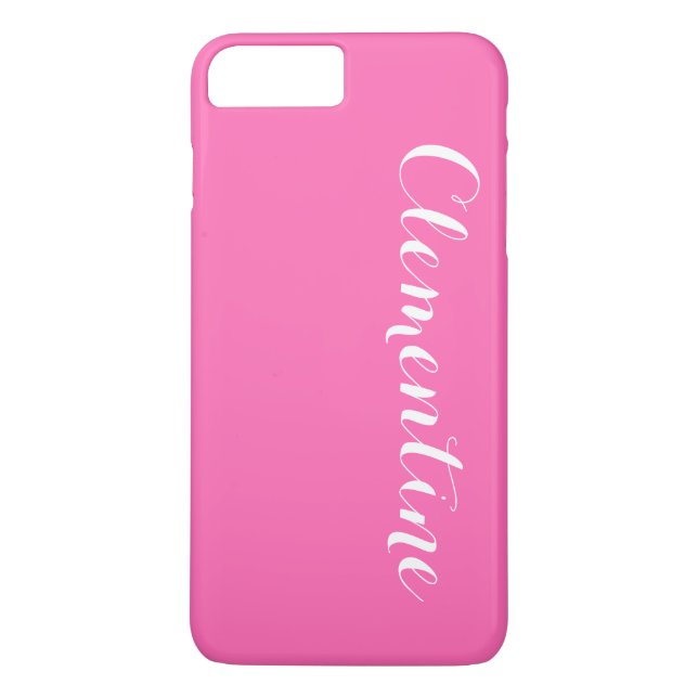 Solid Hot Pink Background, Name Monogram Case-Mate iPhone Case (Back)