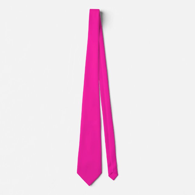 Solid Hot Pink Colour | Hex# ff17a3 Tie (Front)