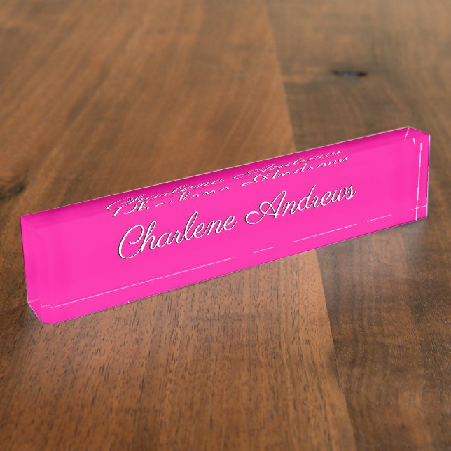 Solid Hot Pink Nameplate (Side)
