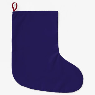 Solid Indigo Blue Elegant Modern Minimalist Simple Large Christmas Stocking