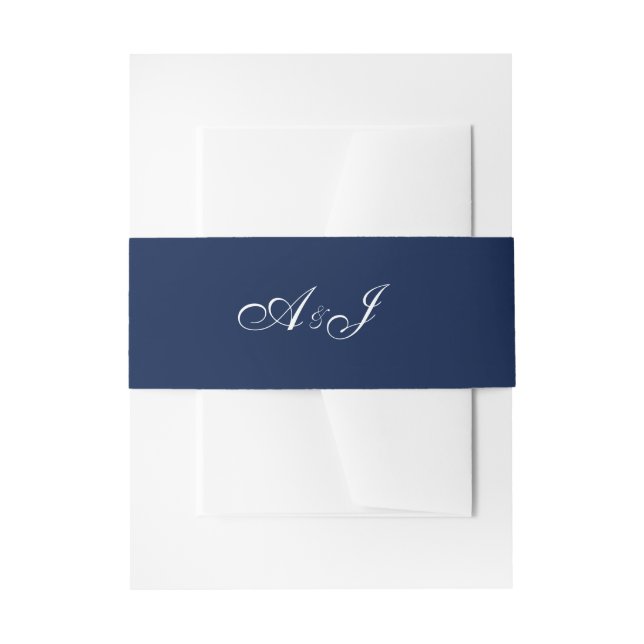 Solid initials customisable ground belly band invitation belly band (Front Example)