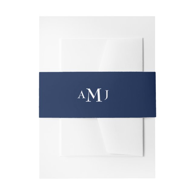 Solid initials customisable ground belly band invitation belly band (Front Example)