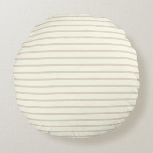Solid Ivory & Almond Color Minimalist Plain Modern Round Cushion