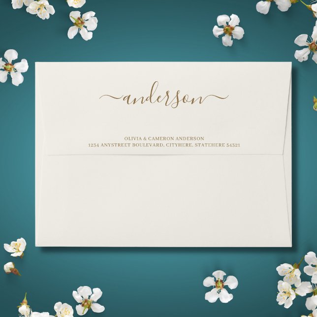 Solid Ivory Cream Wedding 5x7 Envelope (Creator Uploaded)