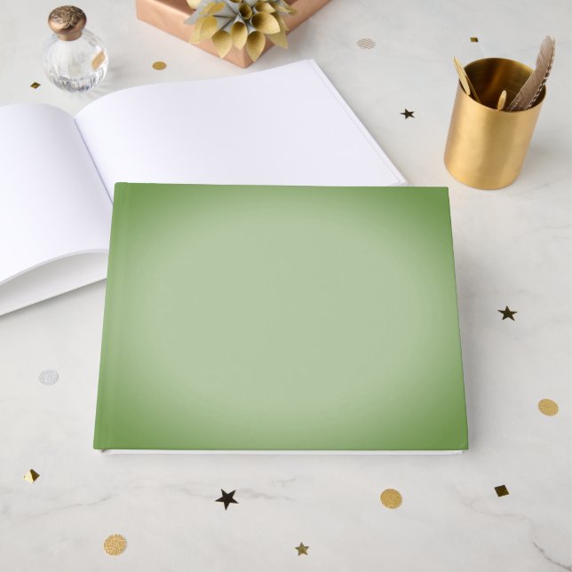 Solid Jade Green Celadon  Guest Book (Front Open)