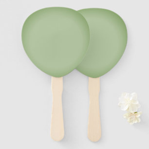 Solid Jade Green Celadon  Hand Fan