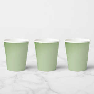 Solid Jade Green Celadon  Paper Cups