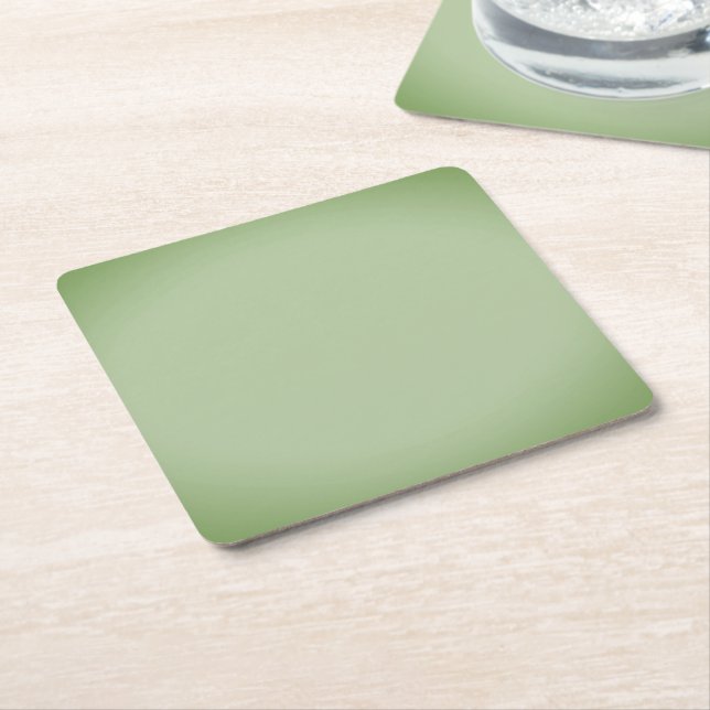 Solid Jade Green Celadon  Square Paper Coaster (Angled)