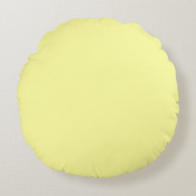 Solid Lemon Cookie Yellow Round Cushion (Front)