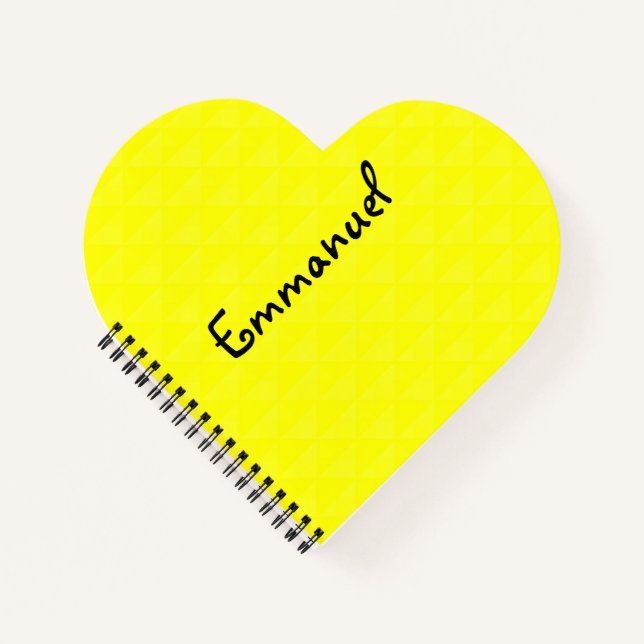 Solid, lemon, yellow , plain notebook (Front)