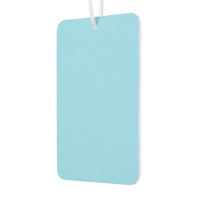 Solid light blue background evenly coloured car air freshener (Left)