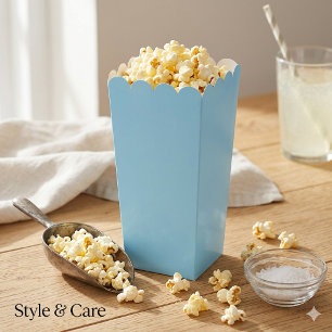 Solid Light Blue Simple Attractive Popcorn Favour Box
