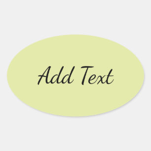 Solid Light Gray Yellow Oval Sticker