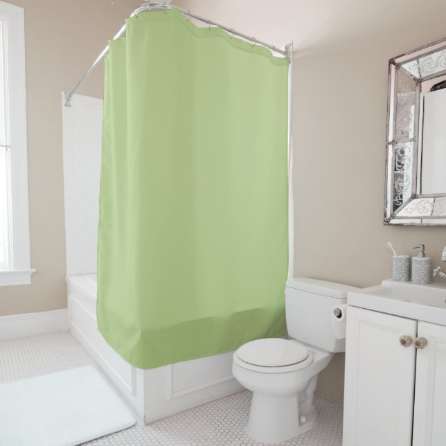 Solid Light Green Shower Curtain (In Situ)