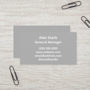 Solid Light Grey Business Cards