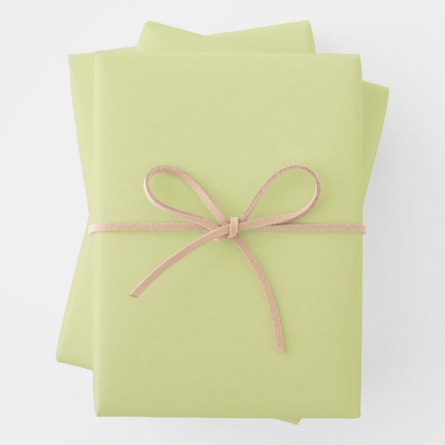 Solid Light Grey Yellow Wrapping Paper Sheet (In situ)