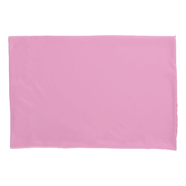 Solid Light Pink Matching Stripe Pillowcase (Front-Left)