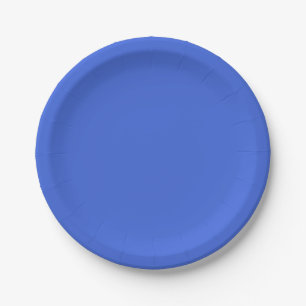 Solid light royal blue paper plate